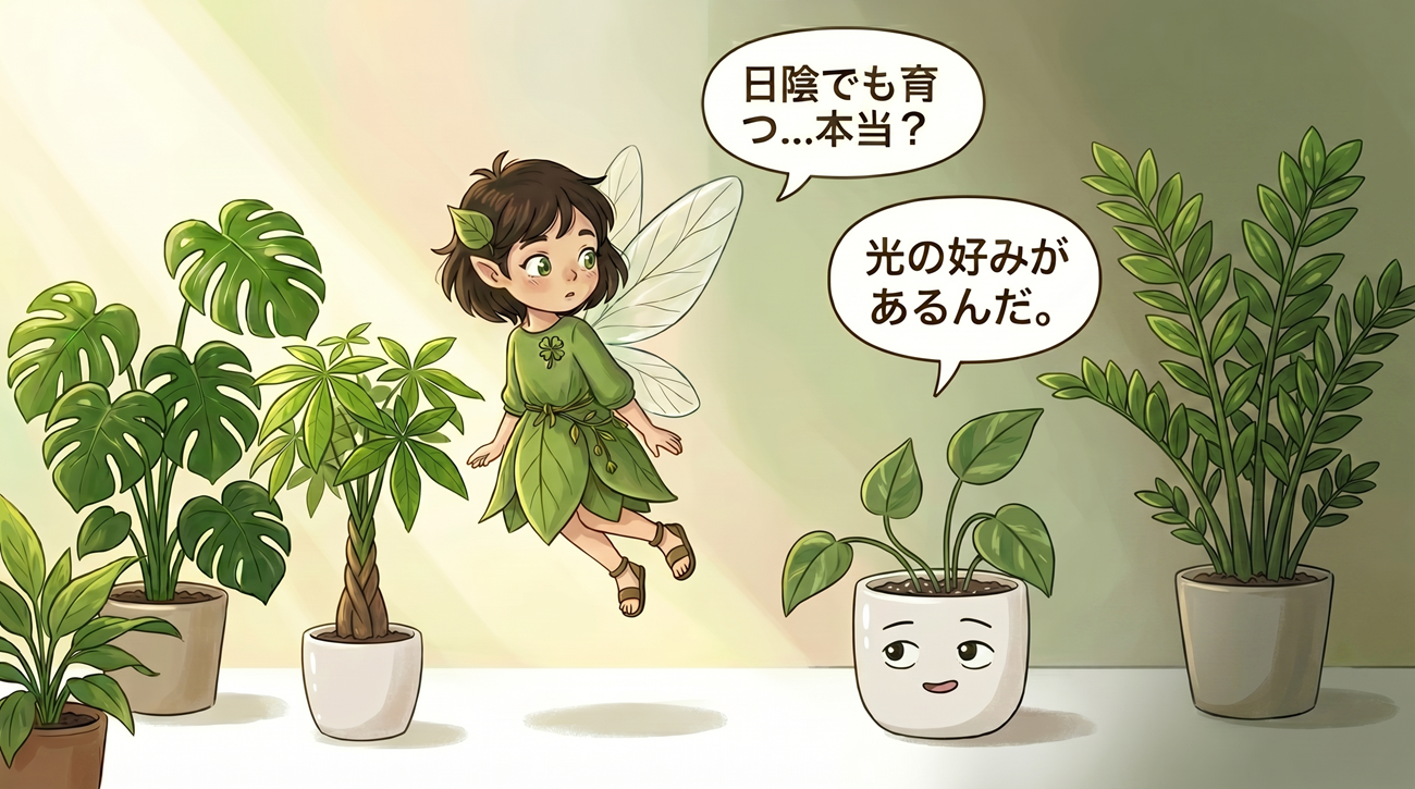 観葉植物の置き場所・日当たりの基本【日陰OKな植物と光が必要な植物の違い】
