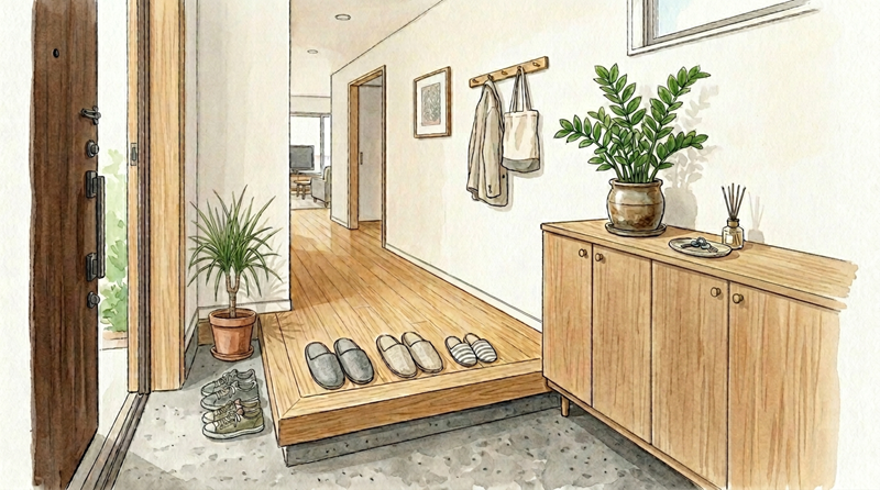 玄関に置いた観葉植物