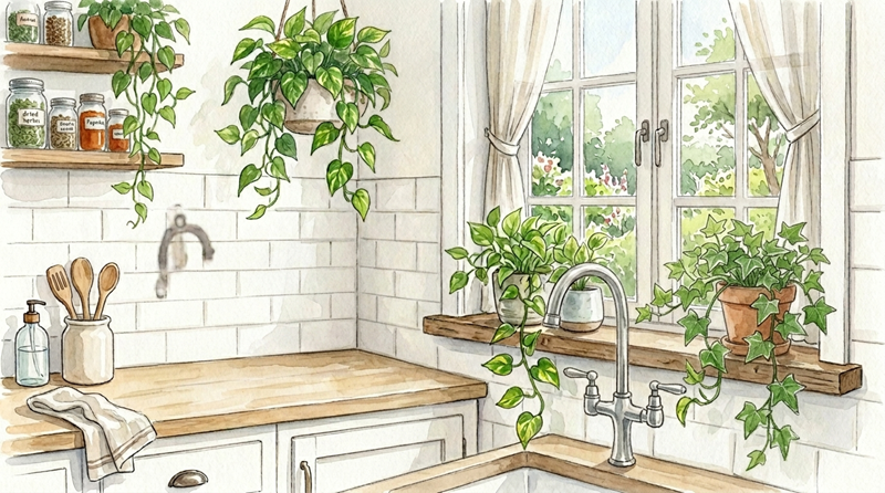 キッチンに置いた観葉植物