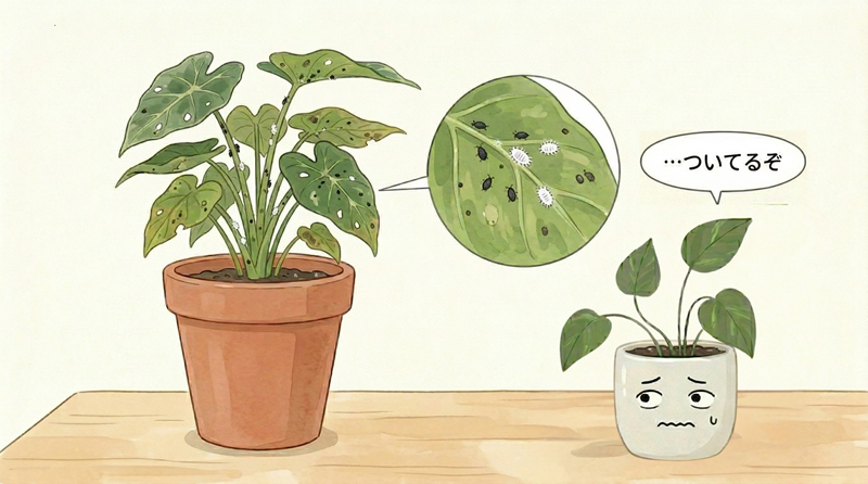 害虫がついた植物