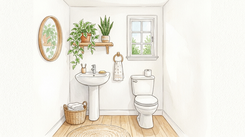 トイレや洗面所に置いた観葉植物