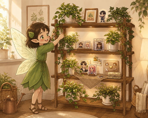 推し棚×観葉植物